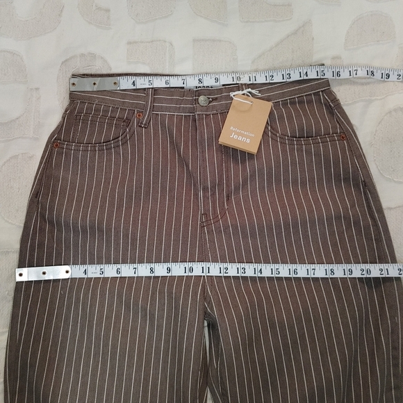 Reformation Wilder high rise pinstripe wide leg jeans size 30 - Picture 13 of 16
